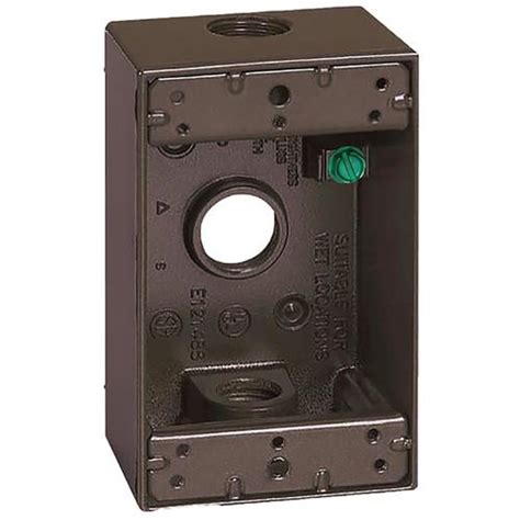 bronze metal electrical box|Weatherproof Single Gang Box, Bronze .